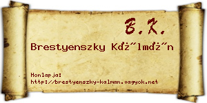 Brestyenszky Kálmán névjegykártya
